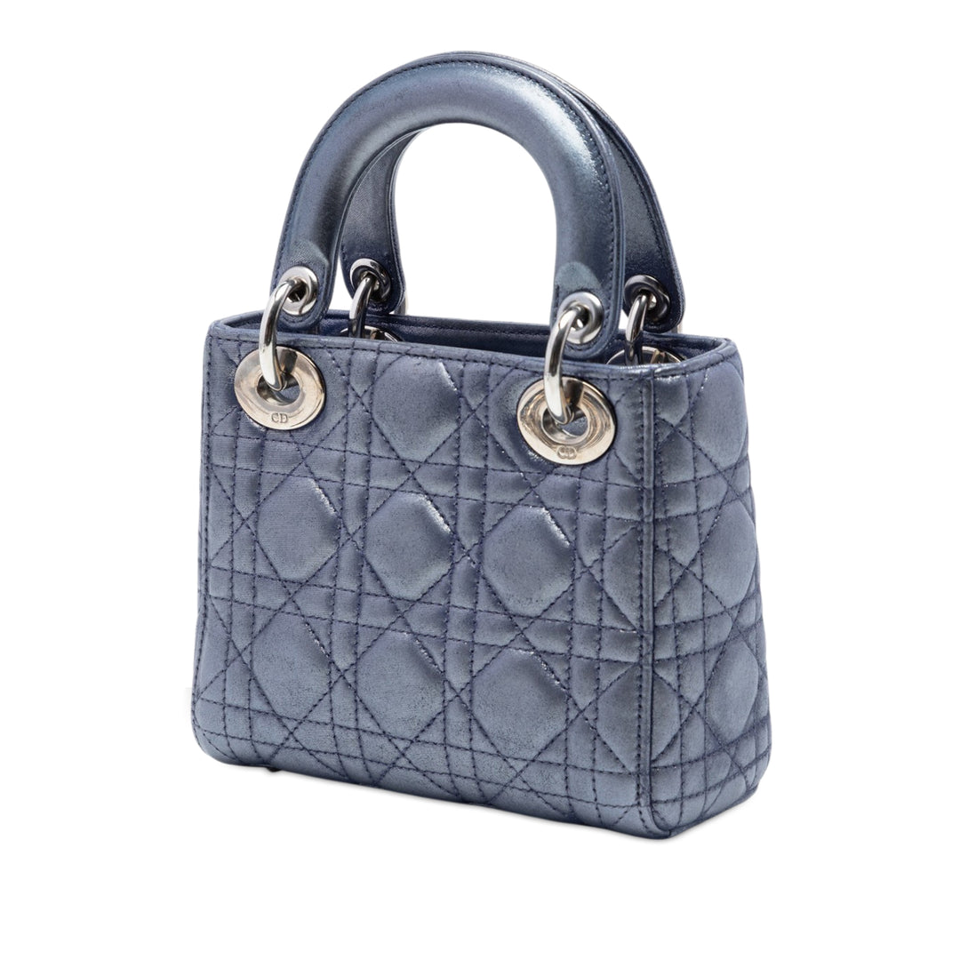 Dior Mini Iridescent Cuir d’agneau Cannage Lady Dior