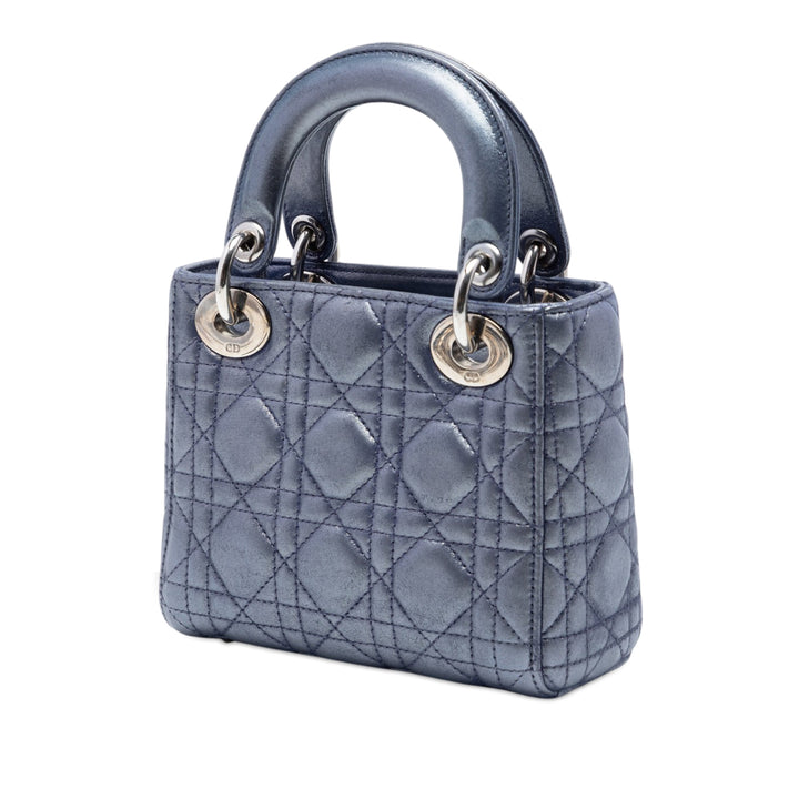 Dior Mini Iridescent Cuir d’agneau Cannage Lady Dior
