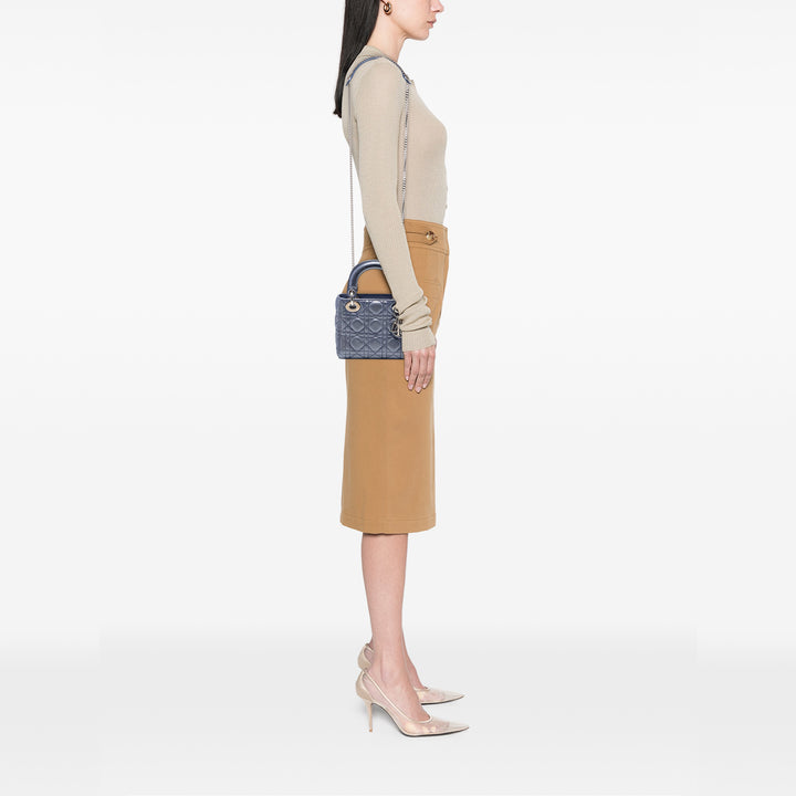Dior Mini Iridescent Cuir d’agneau Cannage Lady Dior