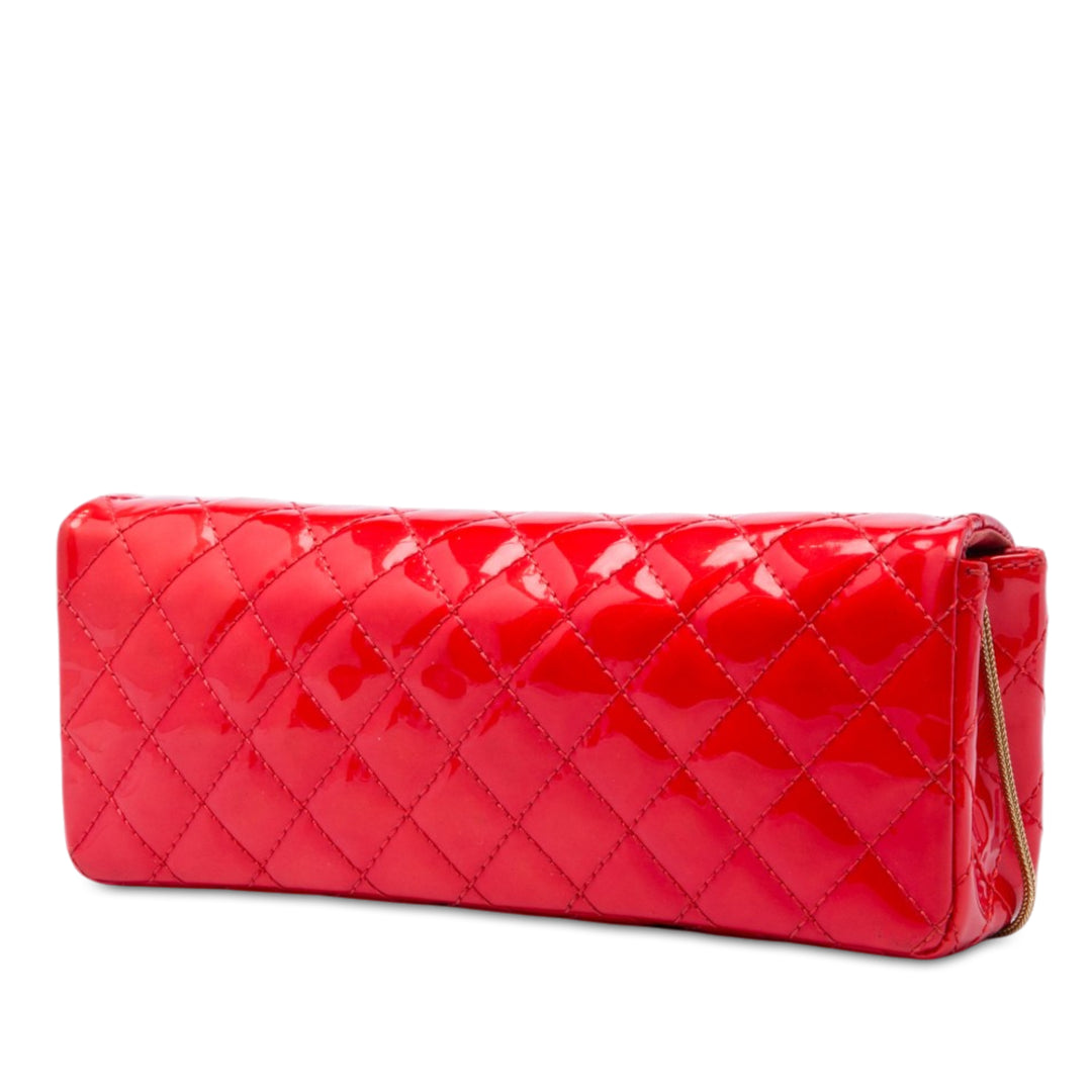 Matelassé Reissue 2.55 East West à rabat Pochette avec chaîne Rouge