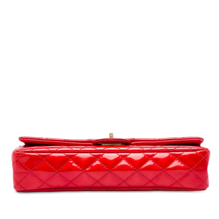 Matelassé Reissue 2.55 East West à rabat Pochette avec chaîne Rouge