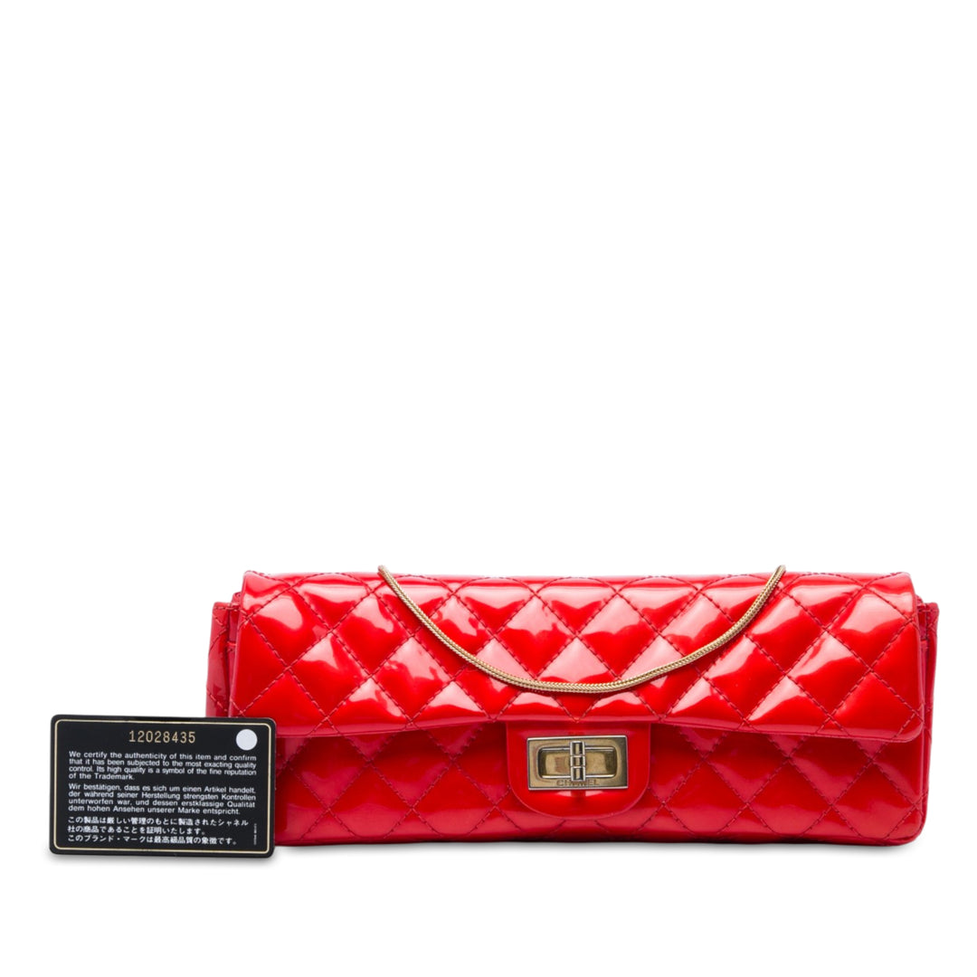Matelassé Reissue 2.55 East West à rabat Pochette avec chaîne Rouge