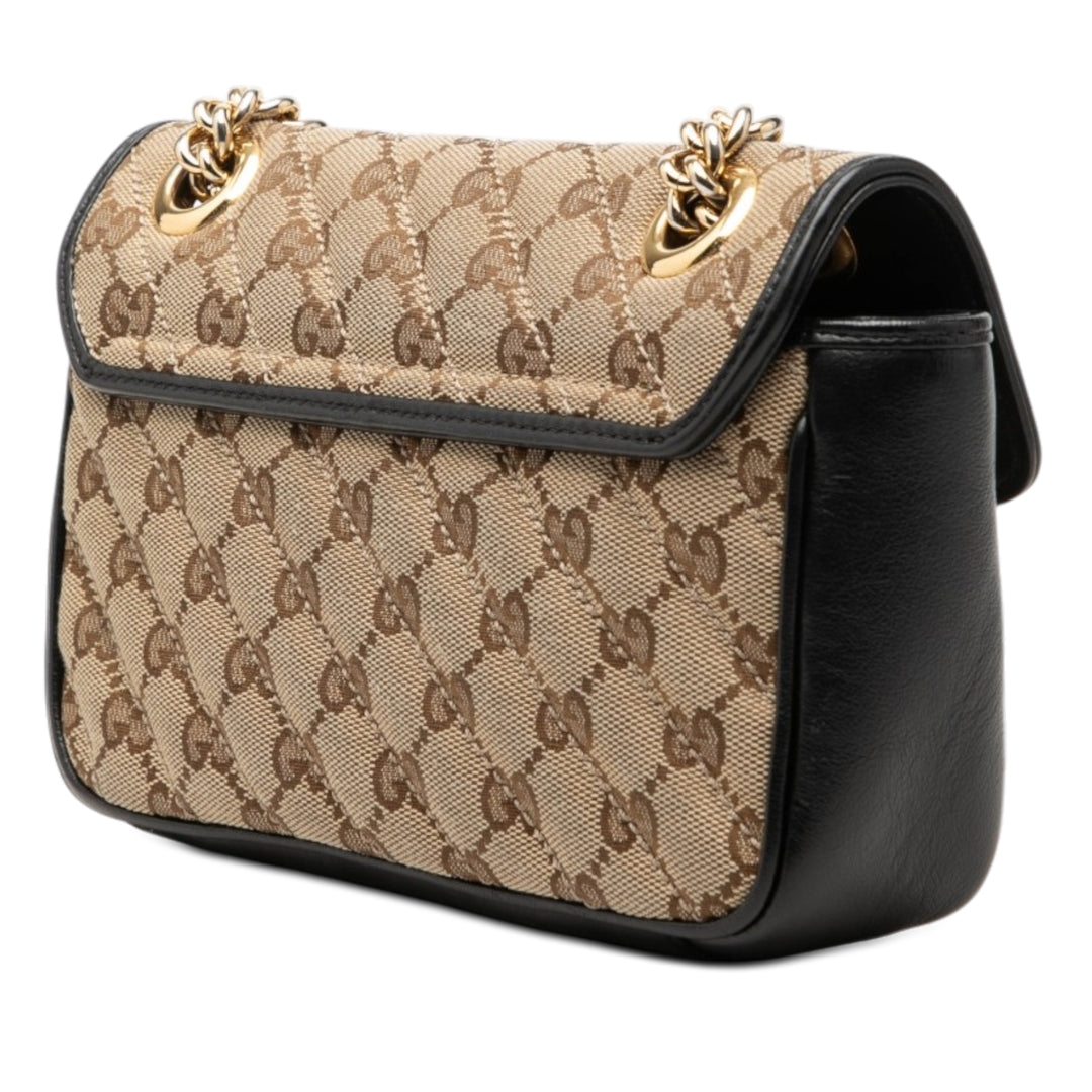 GG Marmont Matelasse Diagonal GG et Sac Petit Noir