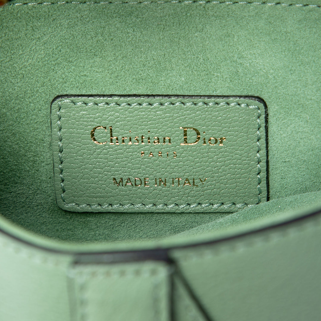 Dior Sac porté épaule Saddle Mini Cuir de chèvre Vert – vue 5 – GABY PARIS