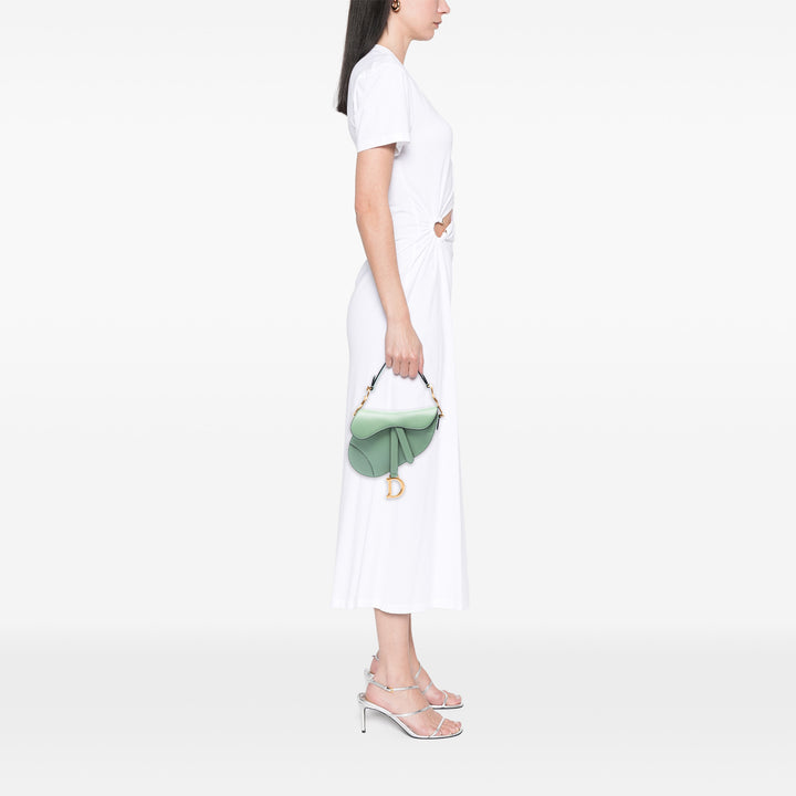 Dior Sac porté épaule Saddle Mini Cuir de chèvre Vert – vue 6 – GABY PARIS