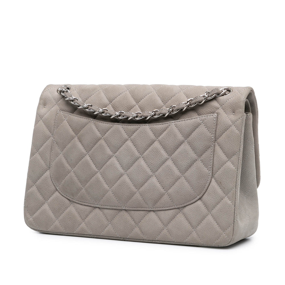 Jumbo Classic Caviar Double Flap Gray - Gaby Paris