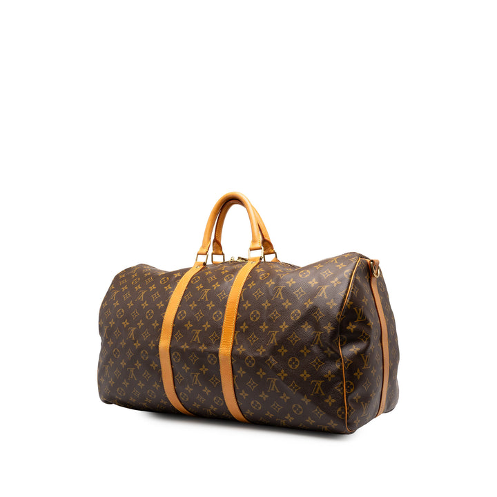 Louis Vuitton Keepall Bandouliere 55 Monogram Marron