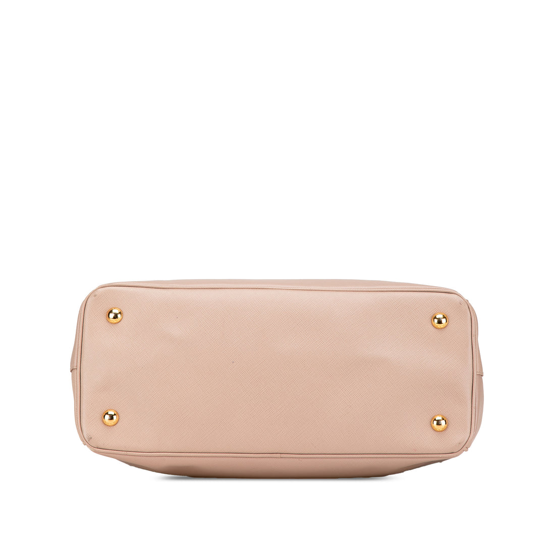 Large Saffiano Lux Galleria Satchel Brown - Gaby Paris