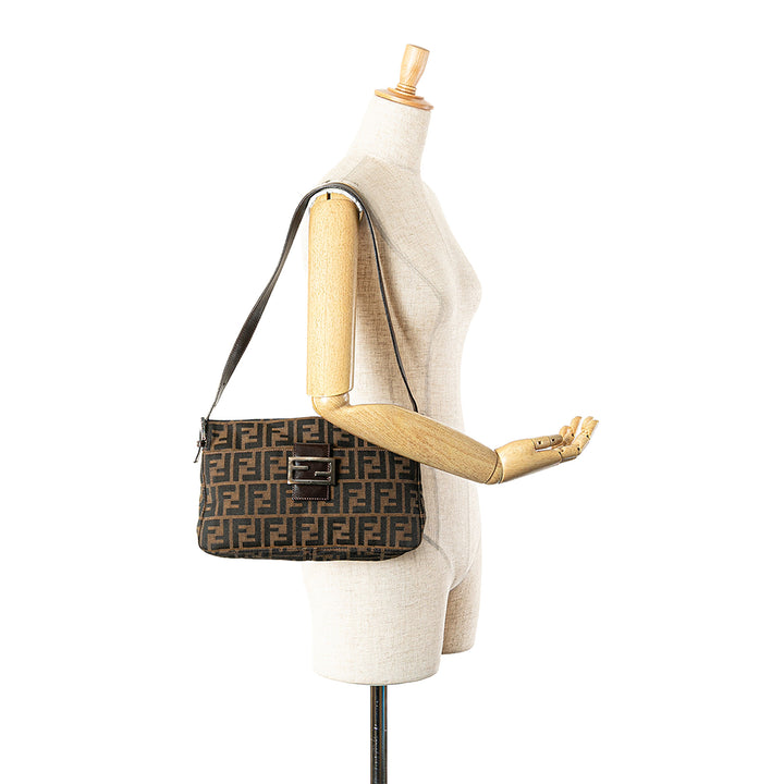 Zucca Canvas Shoulder Bag Brown - Gaby Paris