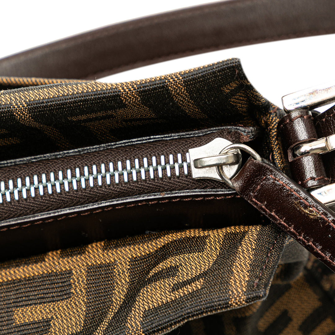 Zucca Canvas Shoulder Bag Brown - Gaby Paris