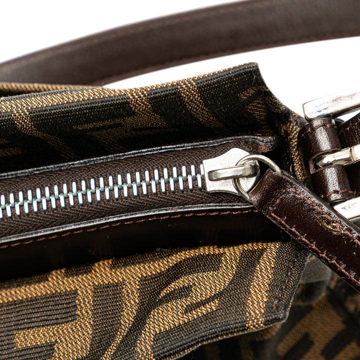 Zucca Canvas Shoulder Bag Brown - Gaby Paris
