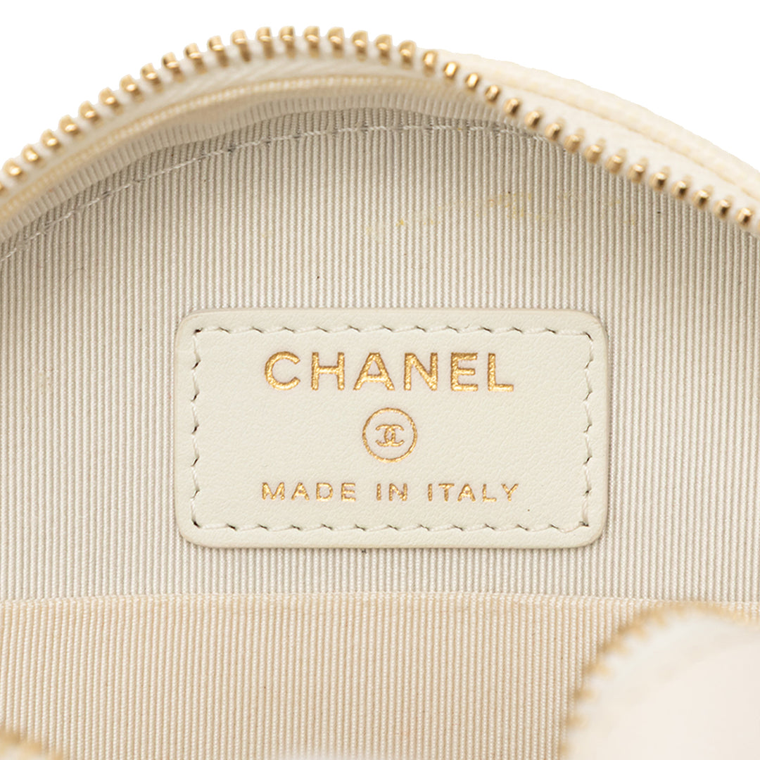 Chanel CC Matelassé Caviar Rond Pochette avec chaîne