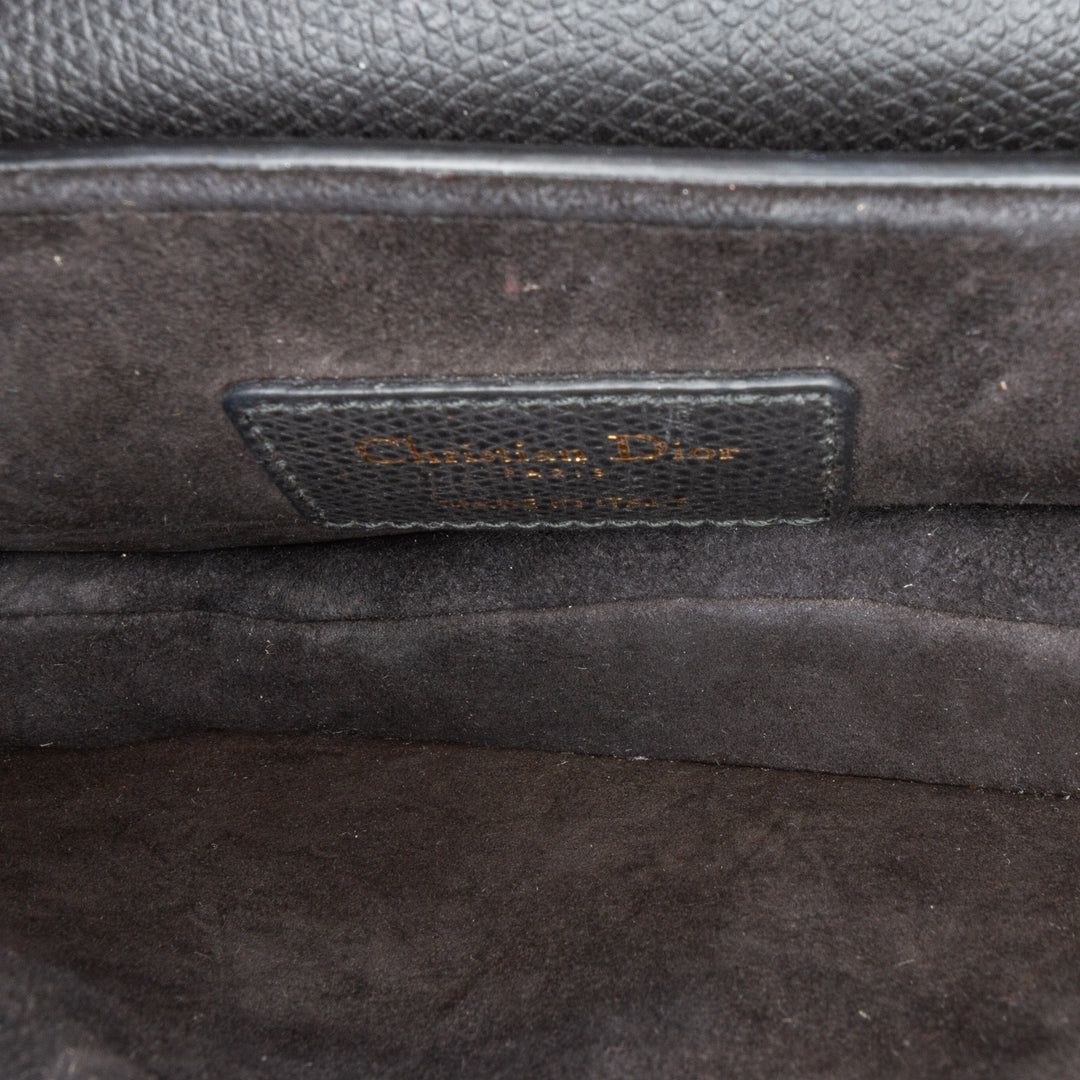 Mini Grained Calfskin Saddle Black - Gaby Paris