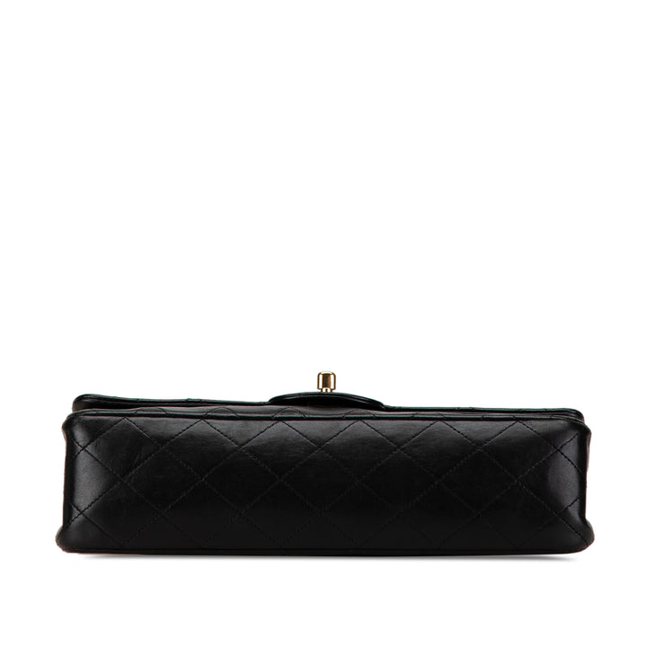 Medium Classic Lambskin Double Flap Black - Gaby Paris