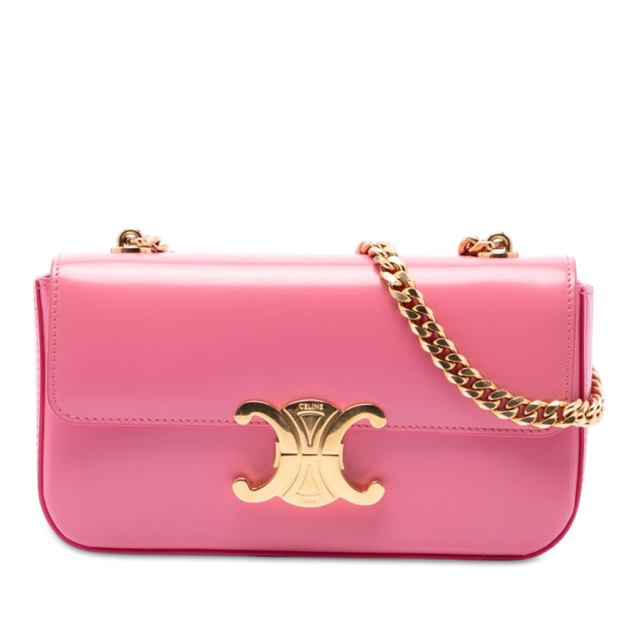 brillant Claude Chaîne Sac Cuir de veau Rose