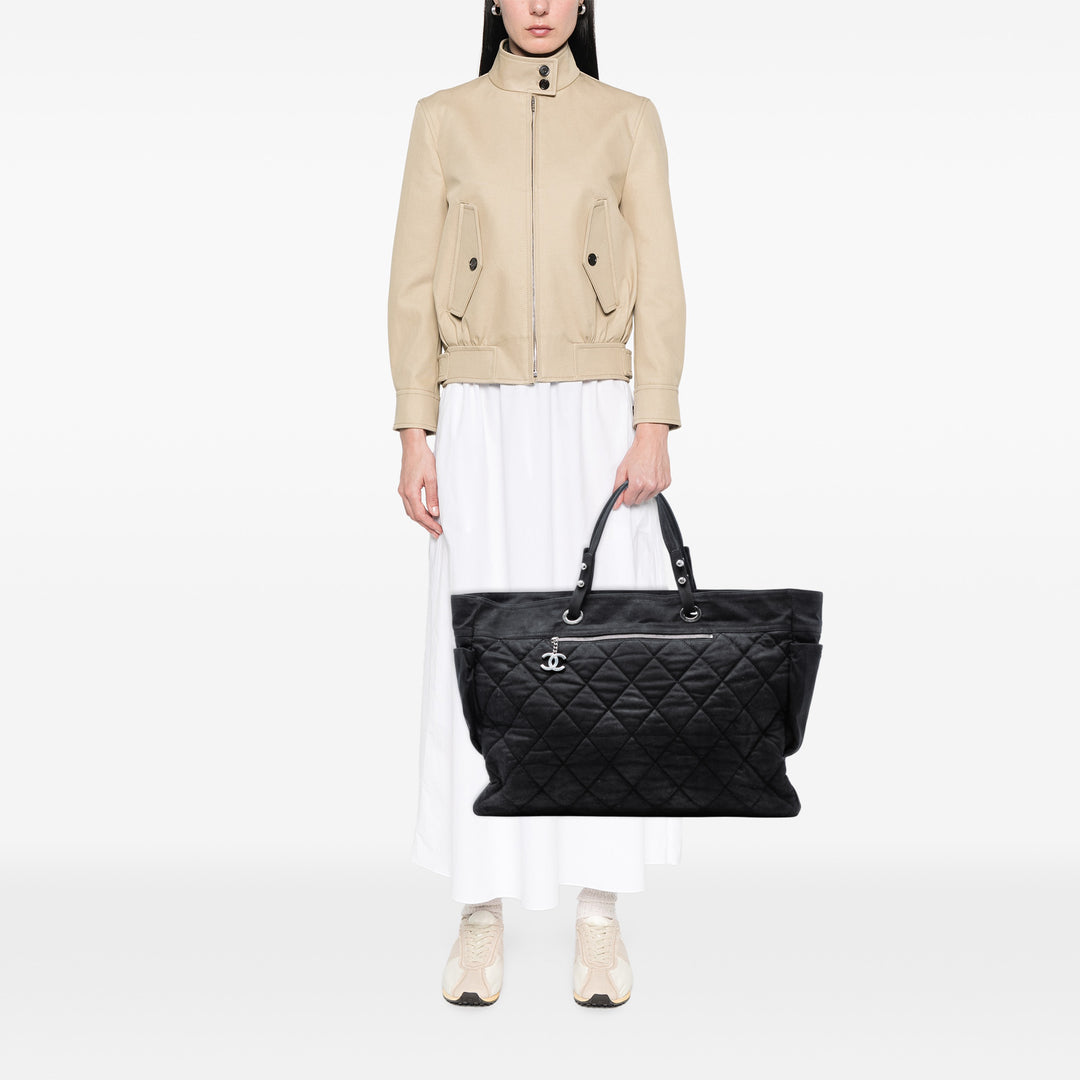 Chanel XL Matelassé Coated Toile Paris Biarritz Cabas