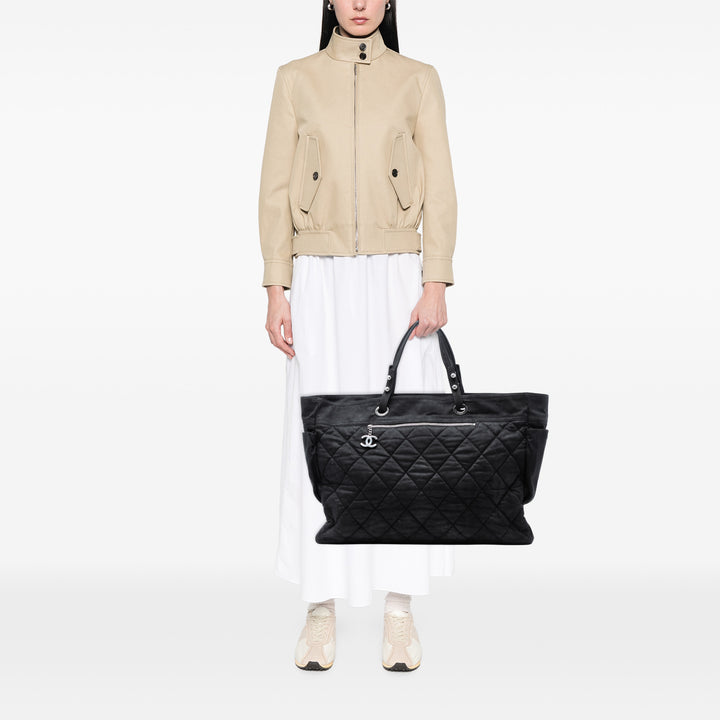 Chanel XL Matelassé Coated Toile Paris Biarritz Cabas