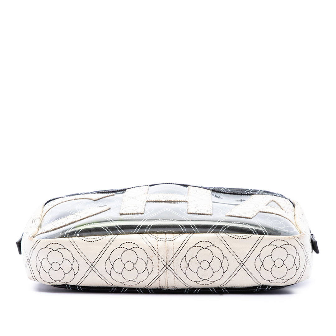 Chanel Camellia Logo Sac caméra Toile enduite Noir – vue 3 – GABY PARIS