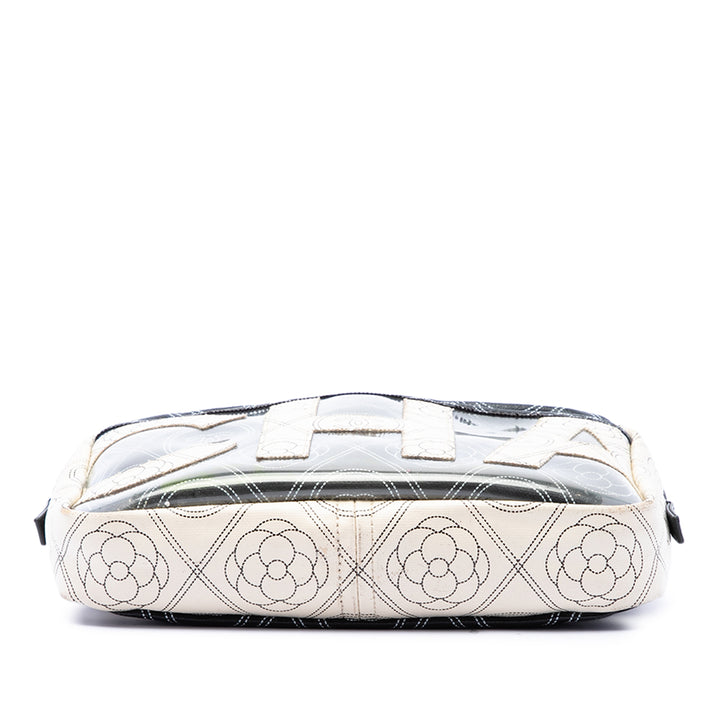Chanel Camellia Logo Sac caméra Toile enduite Noir – vue 3 – GABY PARIS
