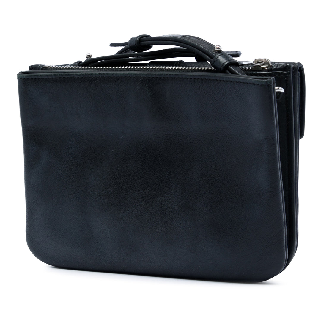 Saint Laurent Cuir de veau Monogram Tri Pocket Sac porté croisé