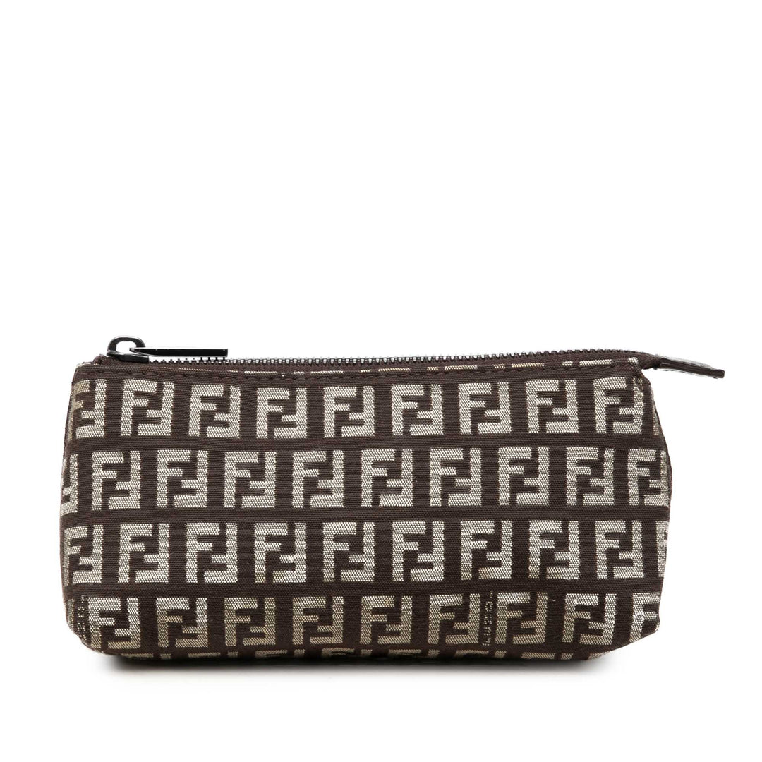 Fendi Zucchino Porte-monnaie Marron – vue principale – GABY PARIS