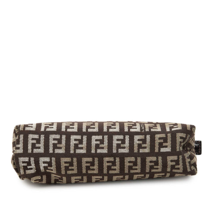 Fendi Zucchino Porte-monnaie Marron – vue 3 – GABY PARIS