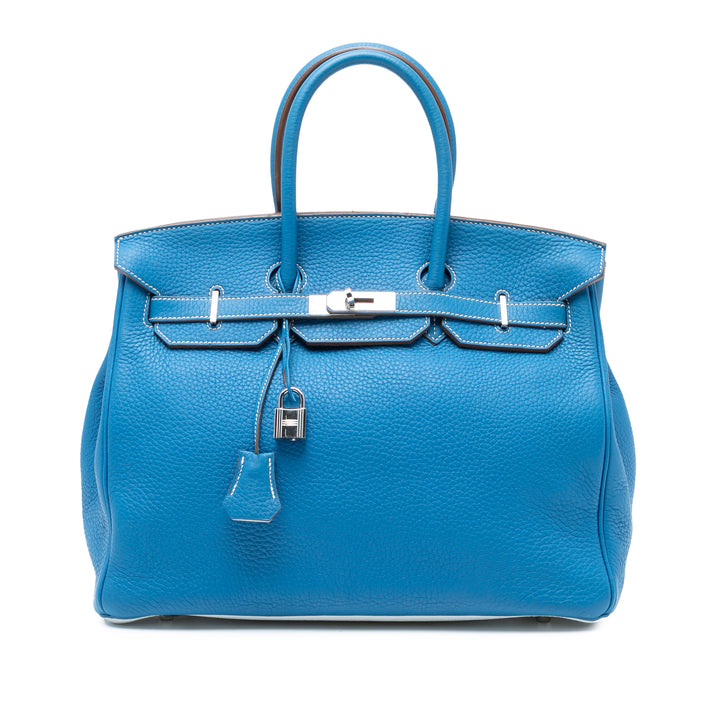 Hermès Limited Edition Bicolor Clemence Birkin Retourne 35 Bleu – GABY PARIS Authentique