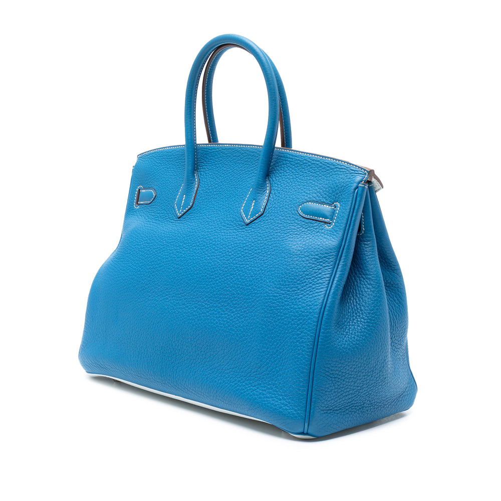 Hermès Limited Edition Bicolor Clemence Birkin Retourne 35 Bleu – GABY PARIS Authentique
