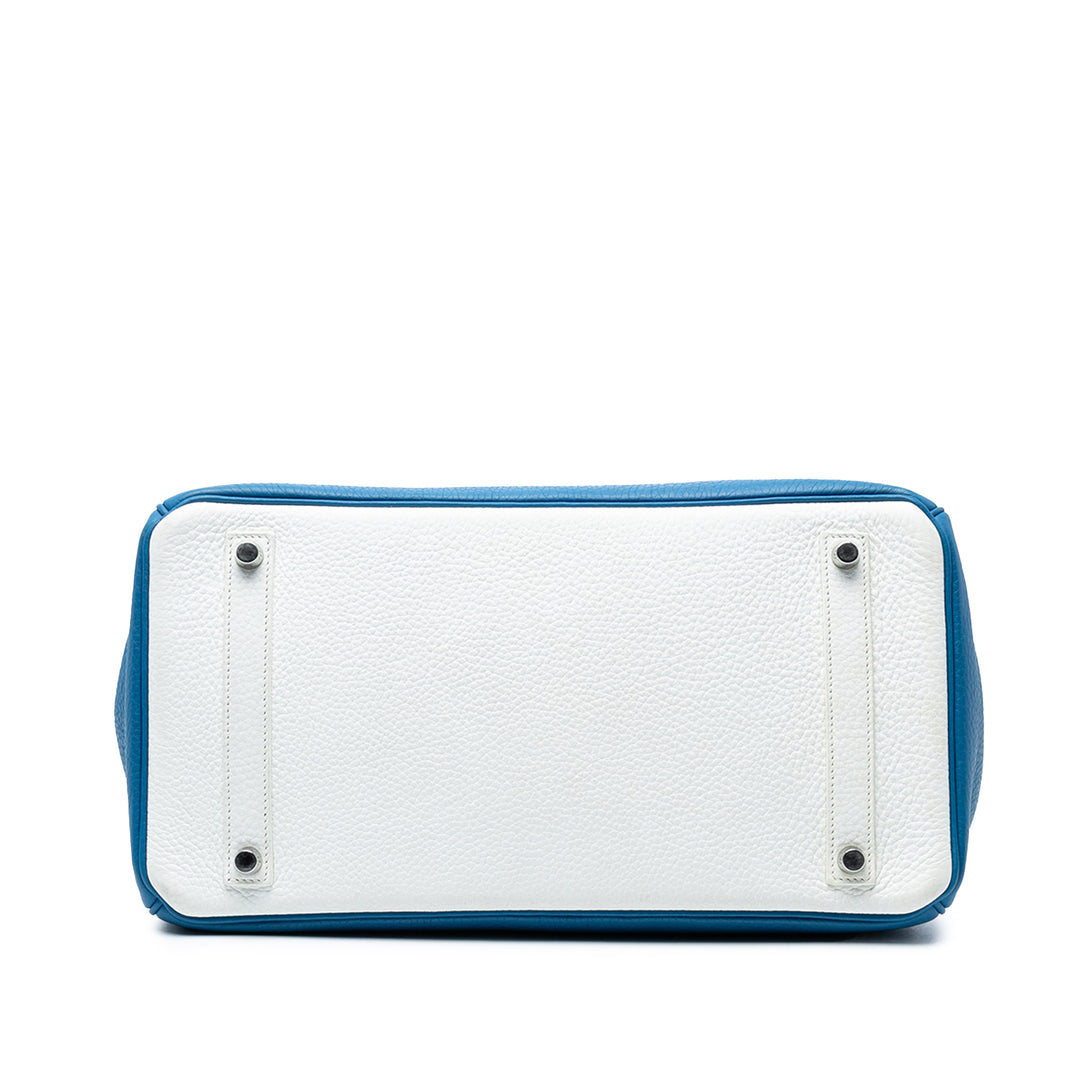 Hermès Limited Edition Bicolor Clemence Birkin Retourne 35 Bleu – GABY PARIS Authentique