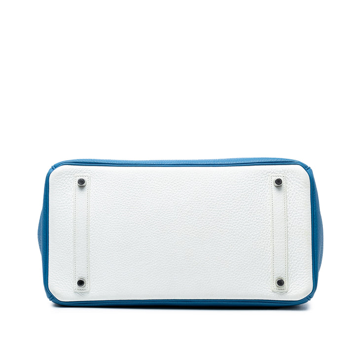 Hermès Limited Edition Bicolor Clemence Birkin Retourne 35 Bleu – GABY PARIS Authentique
