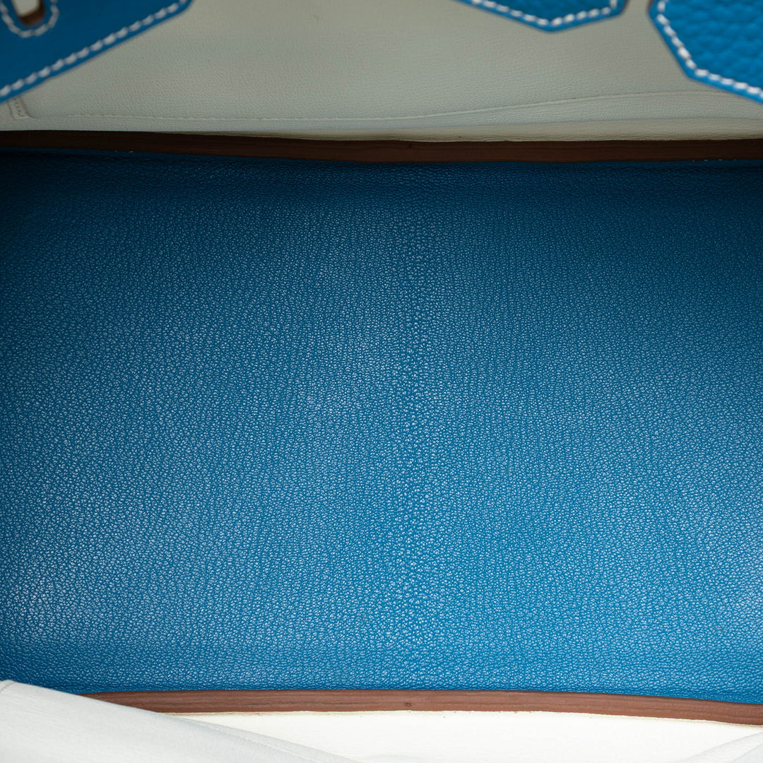 Hermès Limited Edition Bicolor Clemence Birkin Retourne 35 Bleu – GABY PARIS Authentique