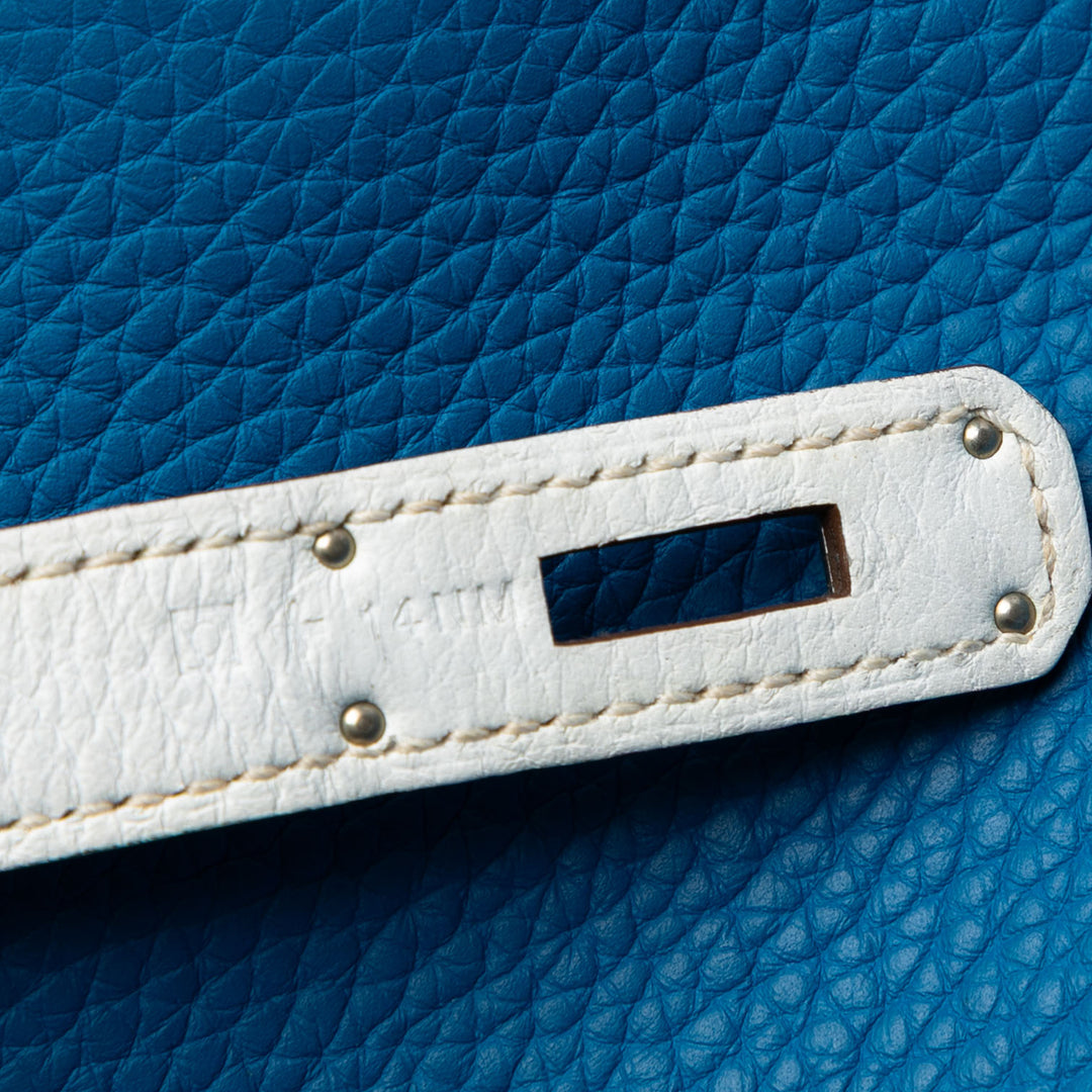 Hermès Limited Edition Bicolor Clemence Birkin Retourne 35 Bleu – GABY PARIS Authentique