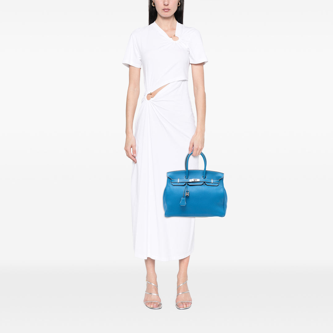 Hermès Limited Edition Bicolor Clemence Birkin Retourne 35 Bleu – GABY PARIS Authentique