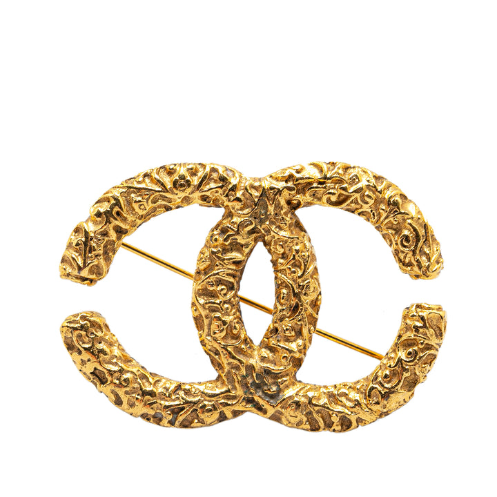 Gold Plated CC Brooch Gold - Gaby Paris