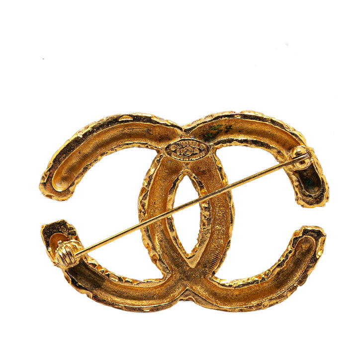 Gold Plated CC Brooch Gold - Gaby Paris