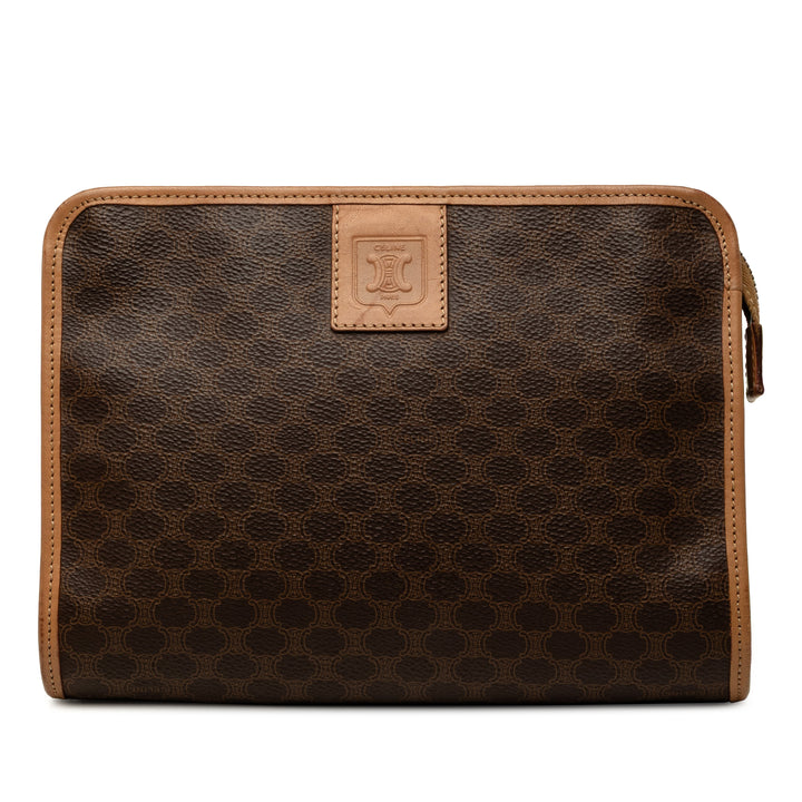 Celine Macadam Pochette Toile enduite Marron – vue principale – GABY PARIS