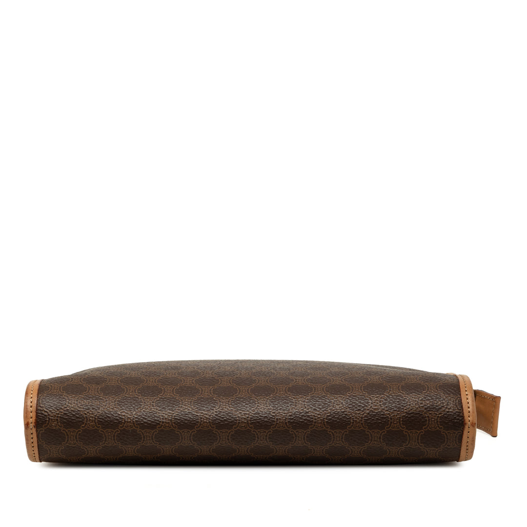 Celine Macadam Pochette Toile enduite Marron – vue 3 – GABY PARIS
