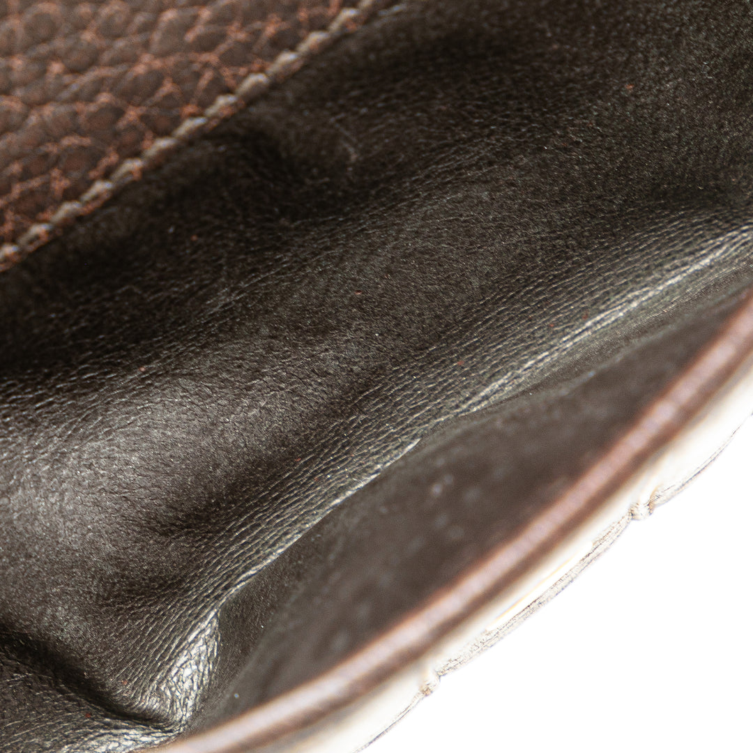 Diamante Canvas Horsebit Continental Wallet Brown - Gaby Paris