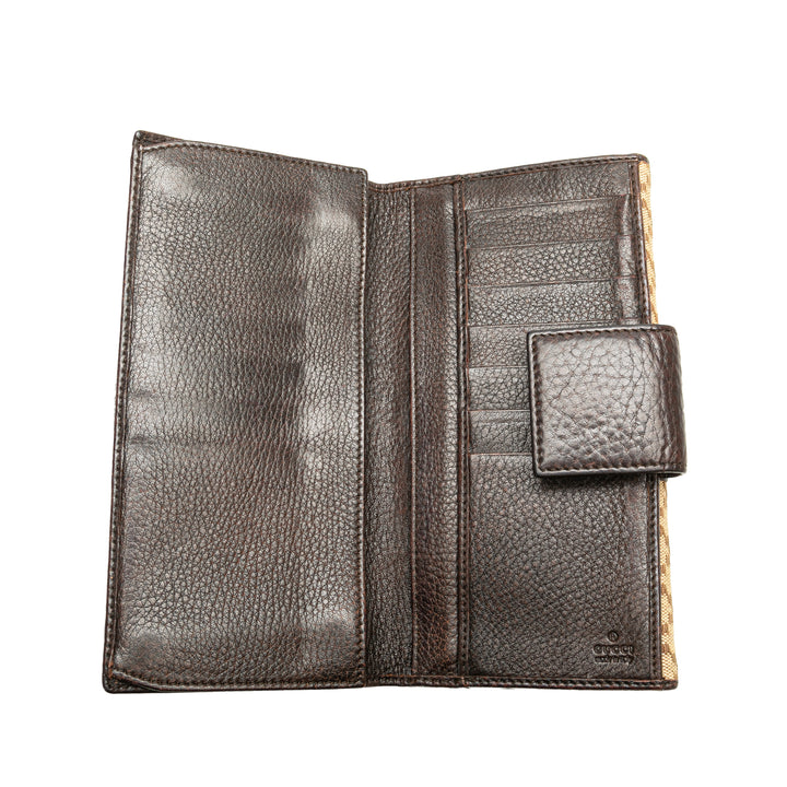 Diamante Canvas Horsebit Continental Wallet Brown - Gaby Paris