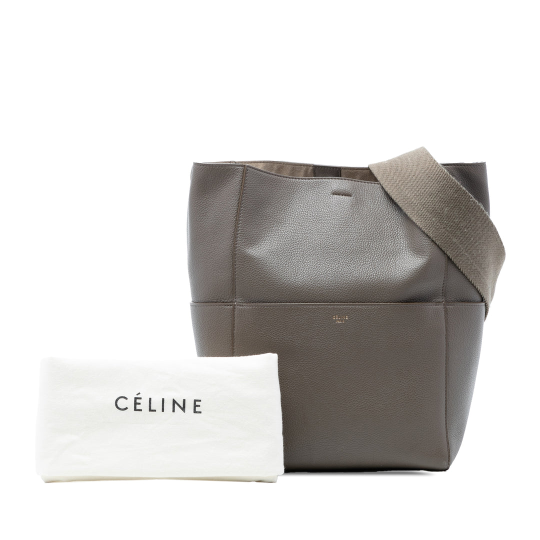 Celine Medium Cuir Seau Sangle Bucket Sac