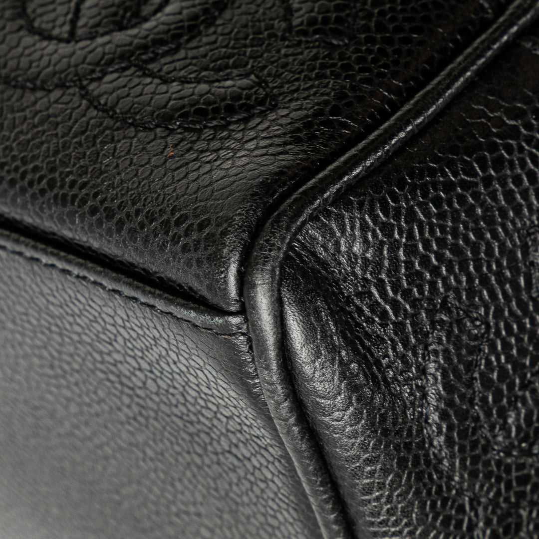 Triple CC Caviar Shoulder Bag Black - Gaby Paris