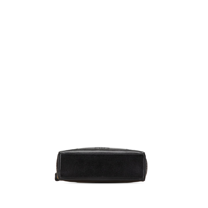 Triple CC Caviar Shoulder Bag Black - Gaby Paris