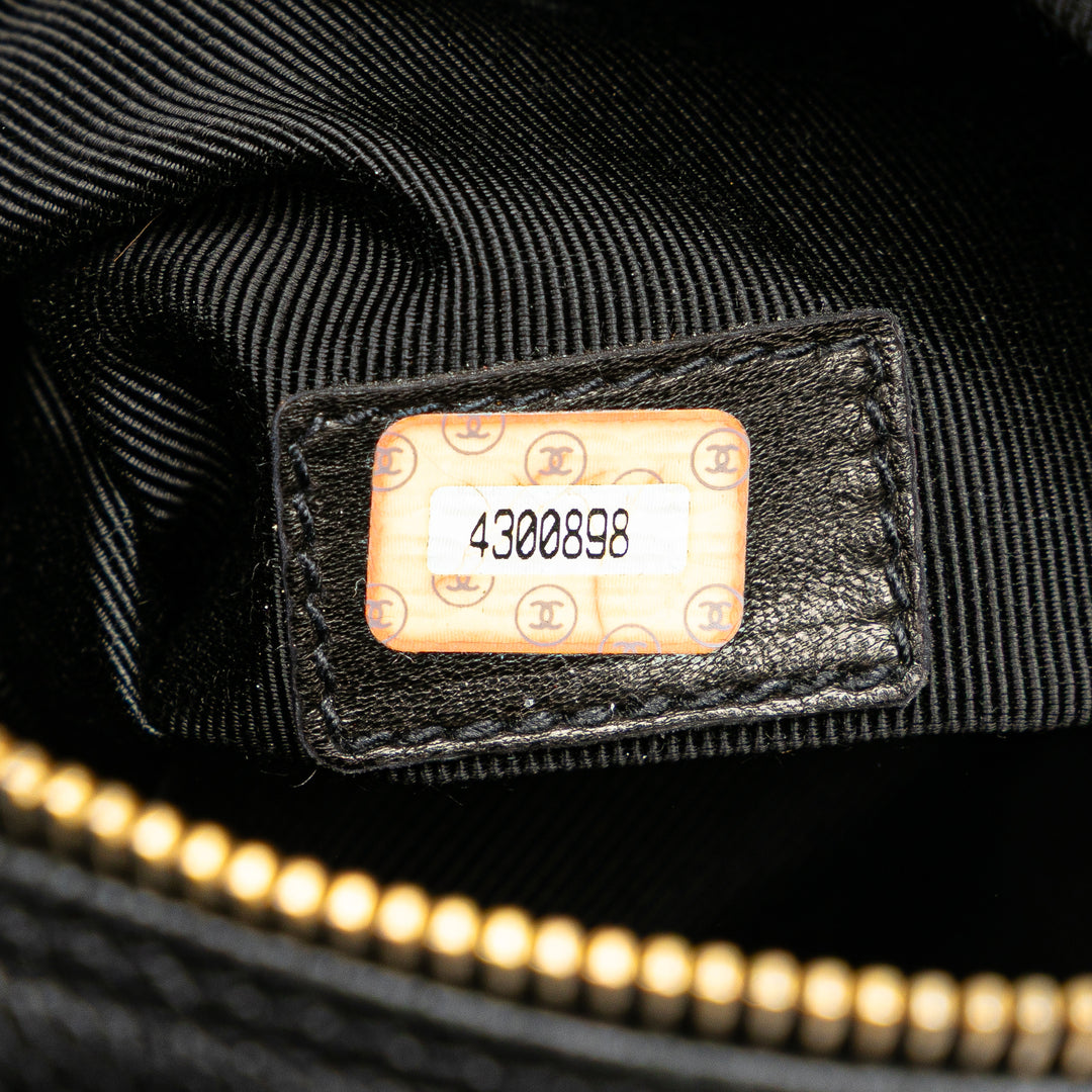 Triple CC Caviar Shoulder Bag Black - Gaby Paris