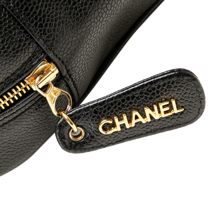 Triple CC Caviar Shoulder Bag Black - Gaby Paris