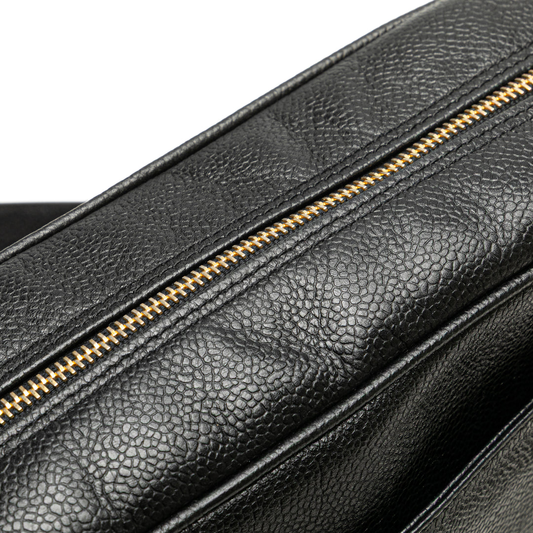 Triple CC Caviar Shoulder Bag Black - Gaby Paris