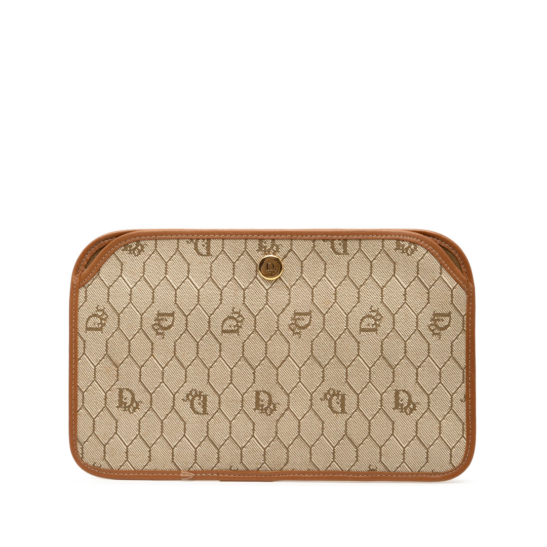 Dior Honeycomb Toile Pochette Marron – GABY PARIS Authentique