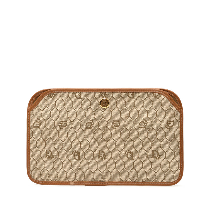 Dior Honeycomb Toile Pochette Marron – GABY PARIS Authentique