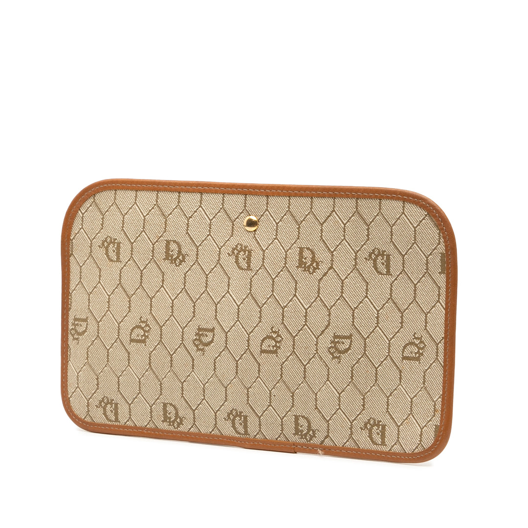 Dior Honeycomb Toile Pochette Marron – GABY PARIS Authentique