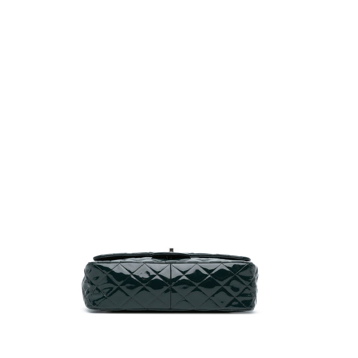 Jumbo Classic Patent Double Flap Blue - Gaby Paris