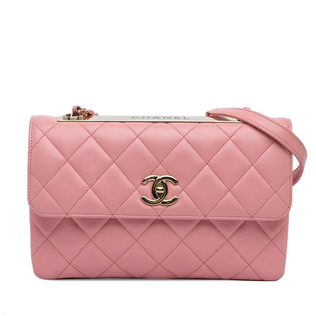 Medium Lambskin Trendy CC Flap Pink - Gaby Paris
